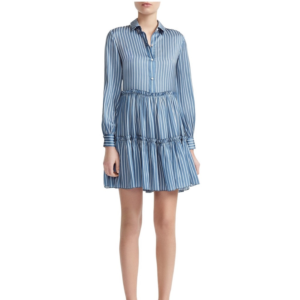 Maje Blue and White Striped Dress
